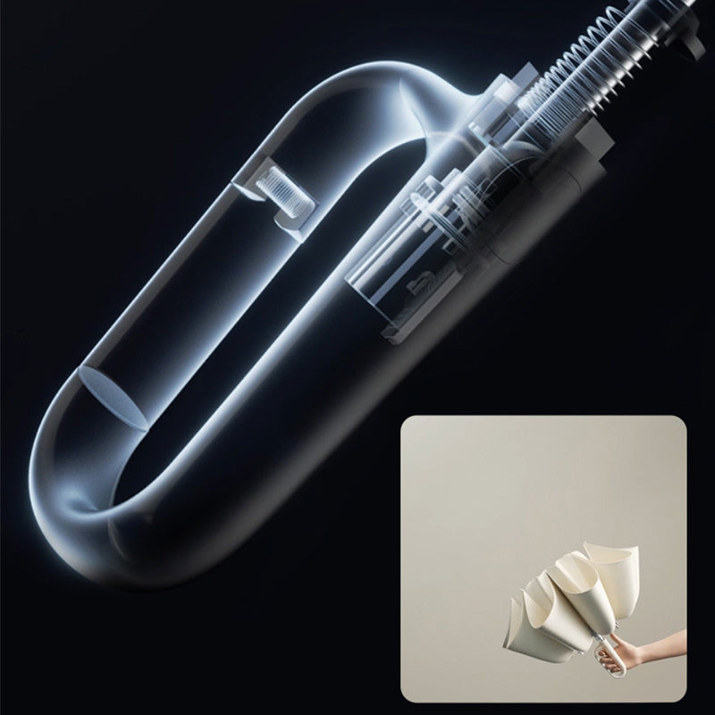 ☂️✨ Fényvisszaverő biztonsági csíkos esernyő! Fordított tágulás és összehúzódás fröccsenő víz nélkül, jó láthatóság homályos környezetben