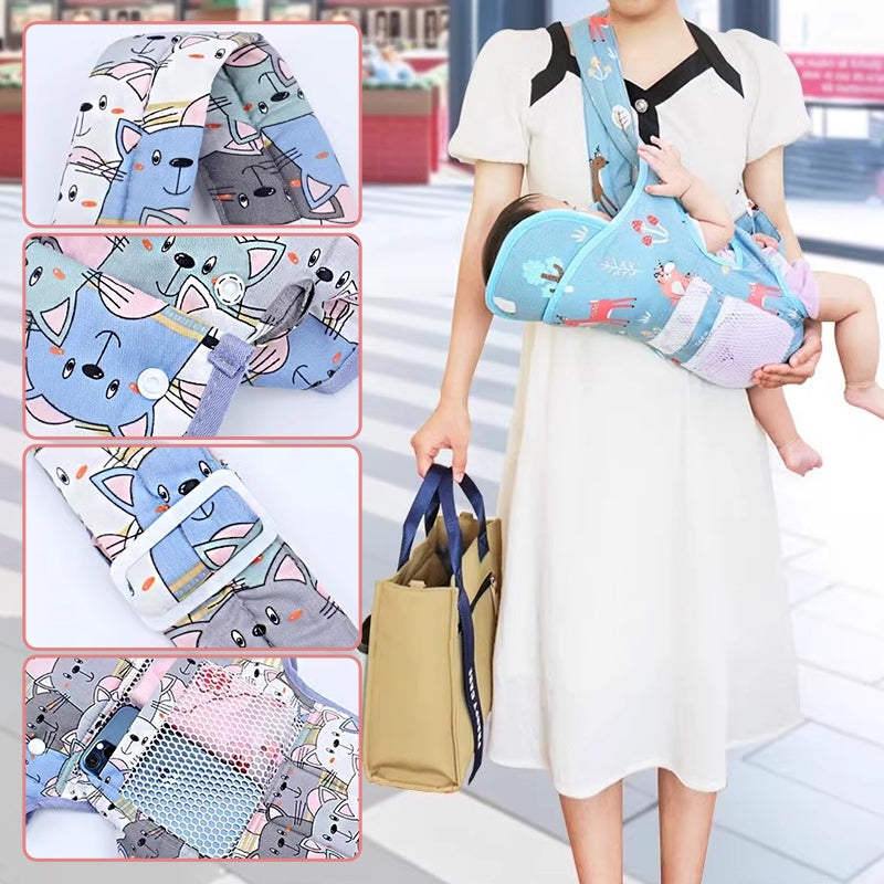 👶Többfunkciós, mellkasra rögzíthető, két vállpántos babahordozó