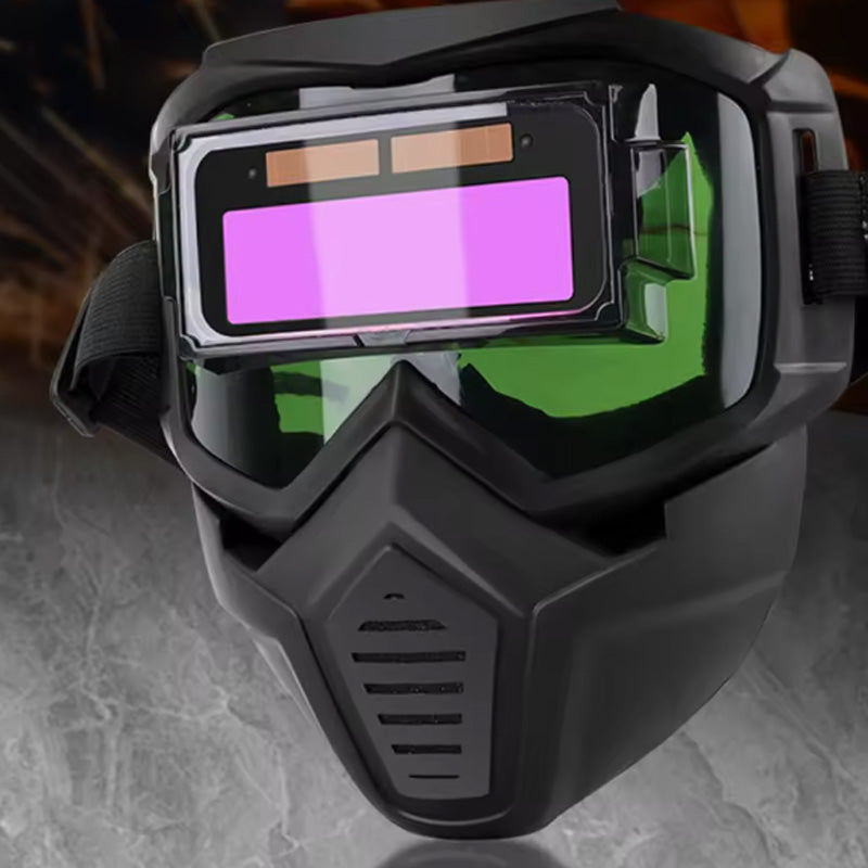 ⚡Automatikusan sötétedő teljes arcvédő hegesztőmaszk✨