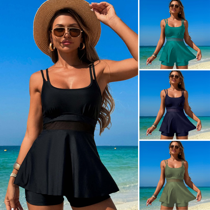 🔥👙Női kétrészes, magas derekú tankini fürdőruha