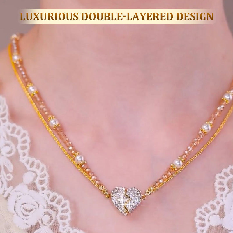 ⏳Korlátozott ideig érvényes különleges ajánlat⏰Párosító nyakláncok szív alakú, mágneses medállal💖