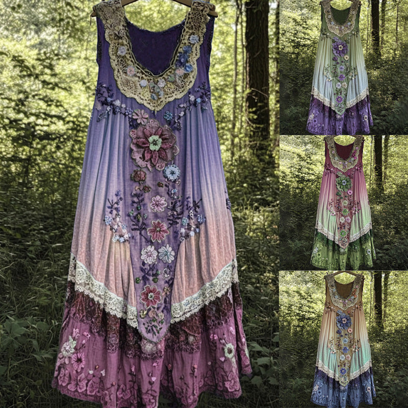 3D nyomtatott ujjatlan, U-nyakú midi ruha