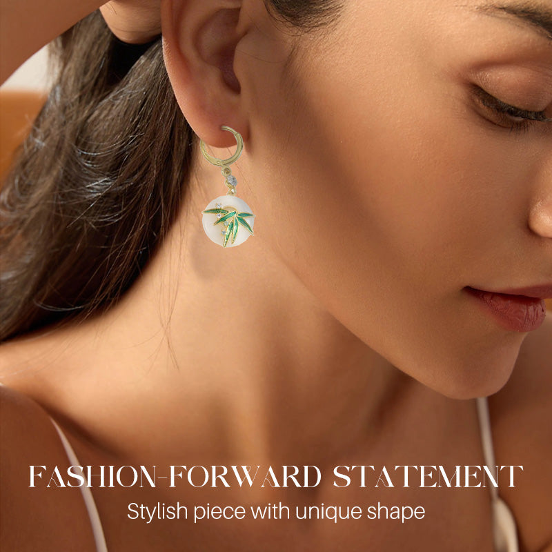 Modern, orientális stílusú bambusz fülbevalók és nyaklánc