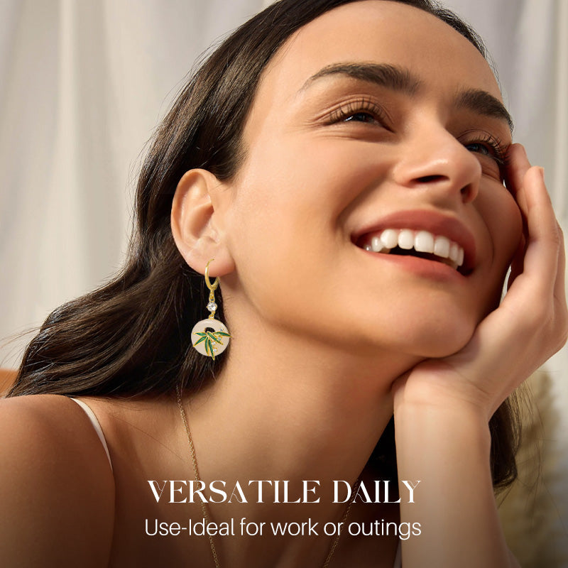 Modern, orientális stílusú bambusz fülbevalók és nyaklánc