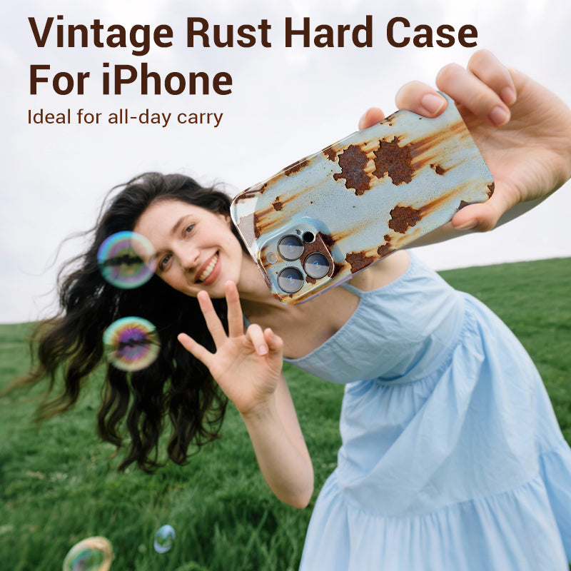 Vintage rozsda kemény tok iPhone-hoz