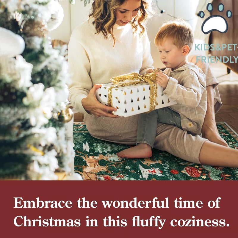 Puha, csúszásmentes karácsonyi szőnyeg otthoni dekorációhoz