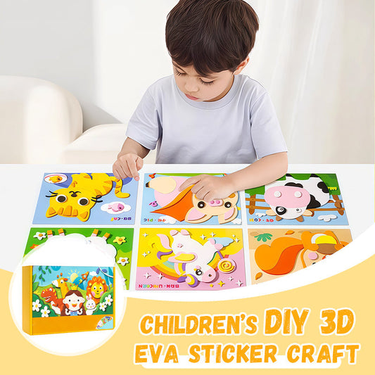 🧩🎨Gyerekek számára készült DIY 3D EVA matricás kézműves foglalkozás🎁