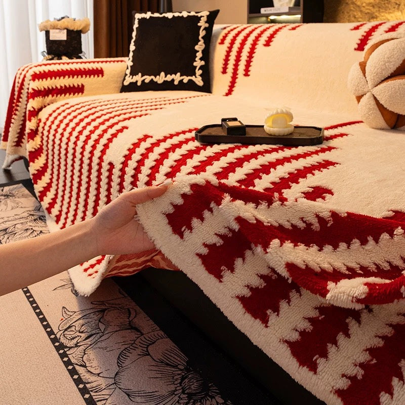 Puha, csúszásmentes plüss kanapéhuzat