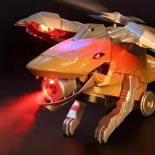 Forró akció LED átalakuló dinoszaurusz helikopter játék