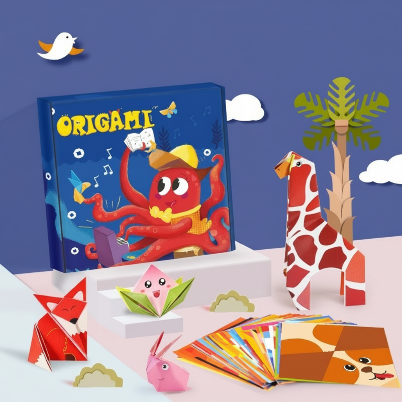 👶🧠 Gyermek oktatási DIY origami kézműves ✂️✨