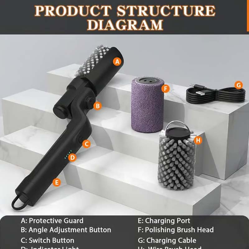 🧼 Vezeték Nélküli Elektromos BBQ Grill Kefe Tisztító 🔥🍖 | Erős forgófej, 3 sebességfokozat – újratölthető, vízálló kivitel ⚡