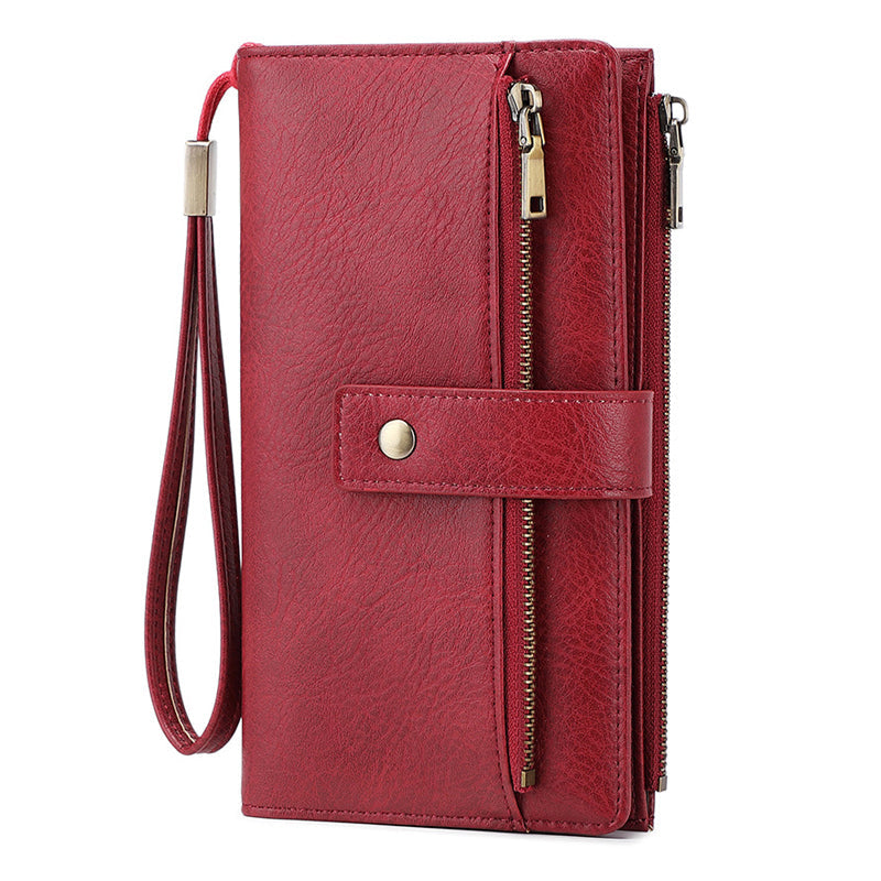 👛Retro stílusú, RFID-blokkolós, háromrészes női pénztárca