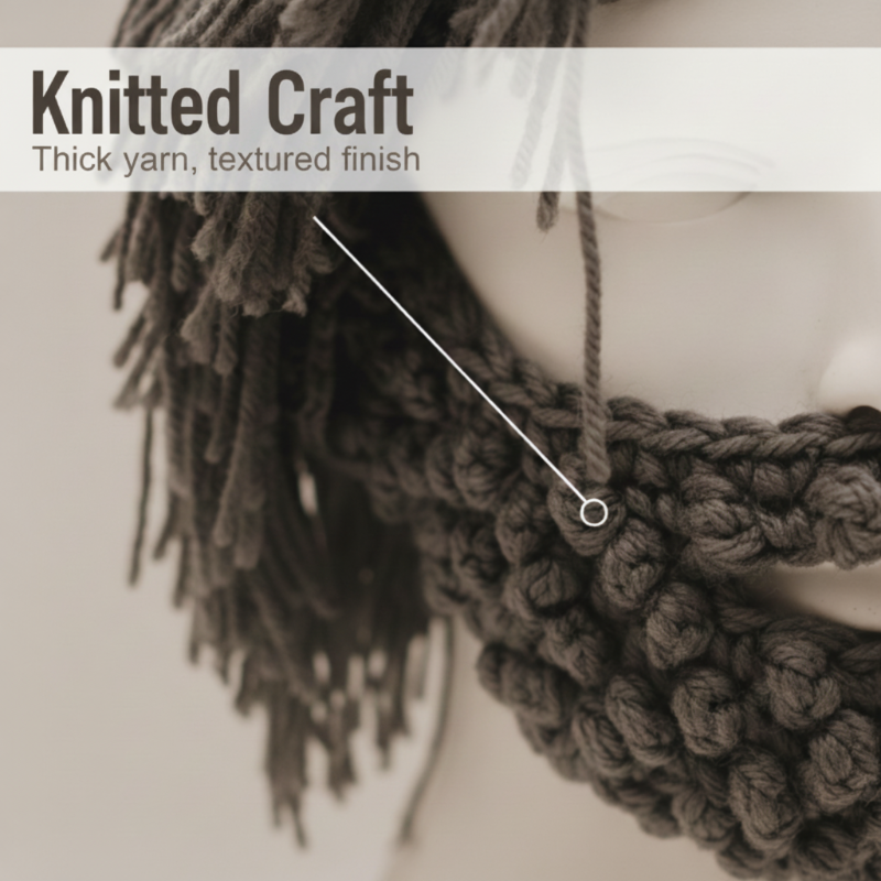 ⏰Punk stílusú sapka egyszerű parókával és kötött szakállal