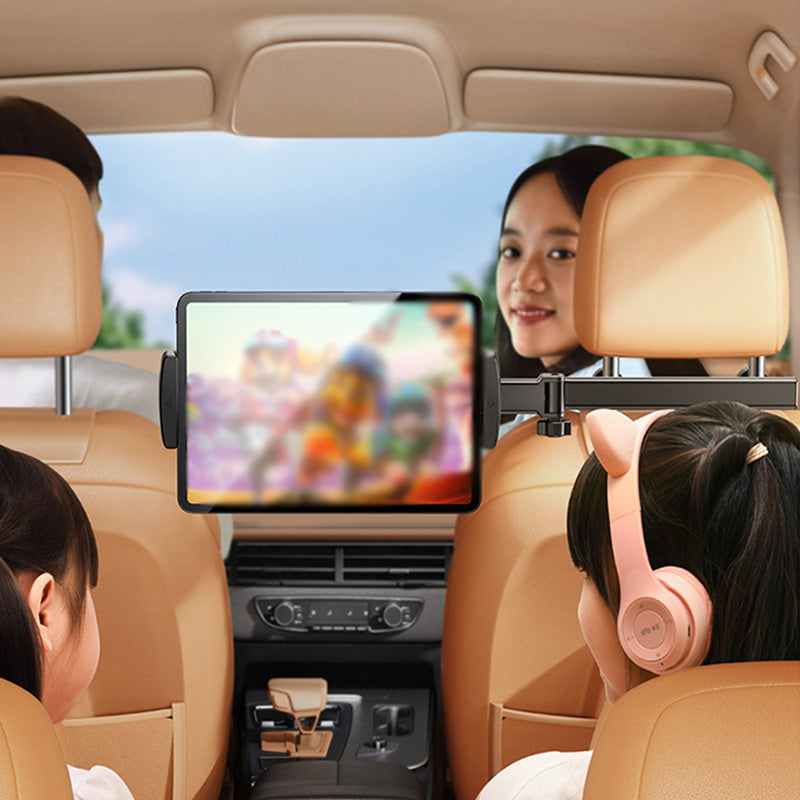 Autós fejtámla tablet tartó — Állítható és biztonságos rögzítés, akadálytalan kilátás, csúszásgátló kialakítás, egyszerű felszerelés 🚗📱🔧