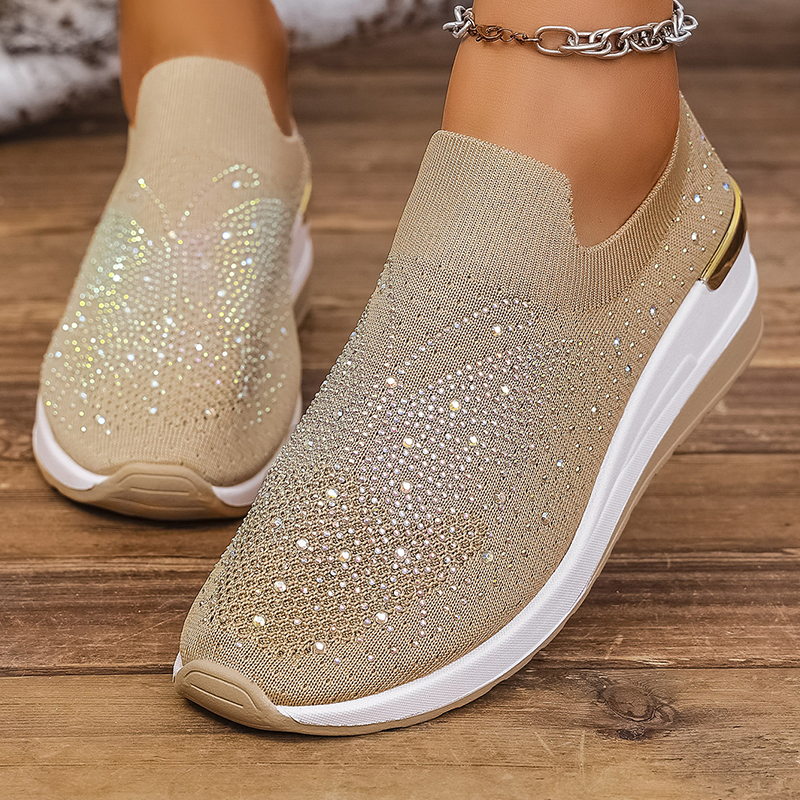 🌬️🏃‍♀️ Női strasszos pillangós slip-on sportcipő – Csillámló kényelem és könnyed viselet ✨🦋