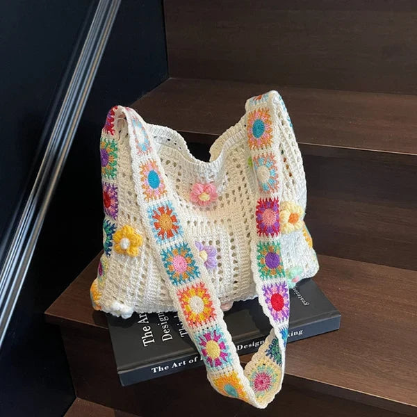 👜Horgolt etnikai válltáska nőknek