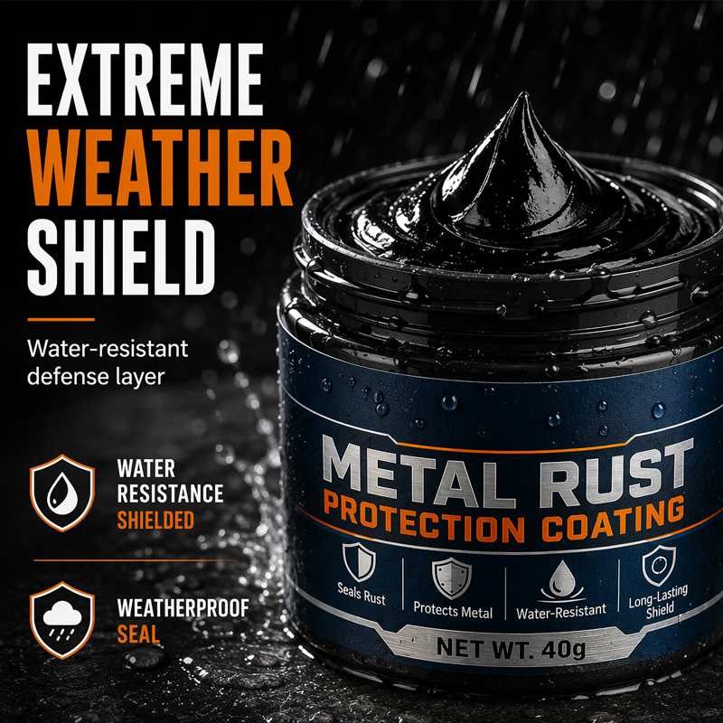 Fém rozsdavédő fekete javítópaszta – Helyreállítja a rozsdás kapukat, korlátokat és szerszámokat🛡️✨