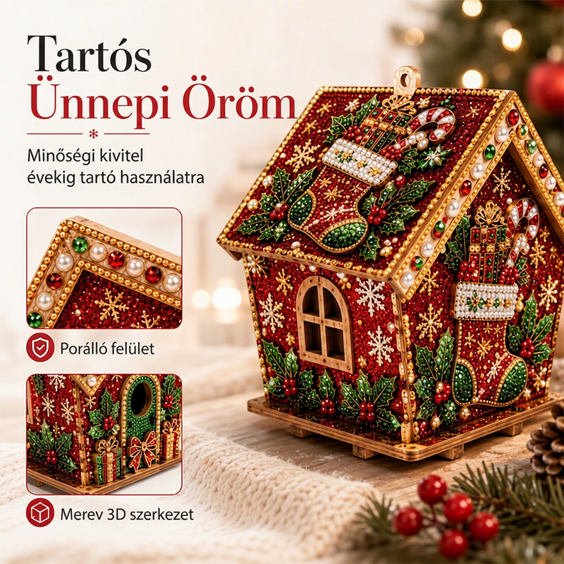 👨‍👩‍👧‍👦50% kedvezmény🎄 3D gyöngyös karácsonyi díszkészlet✨
