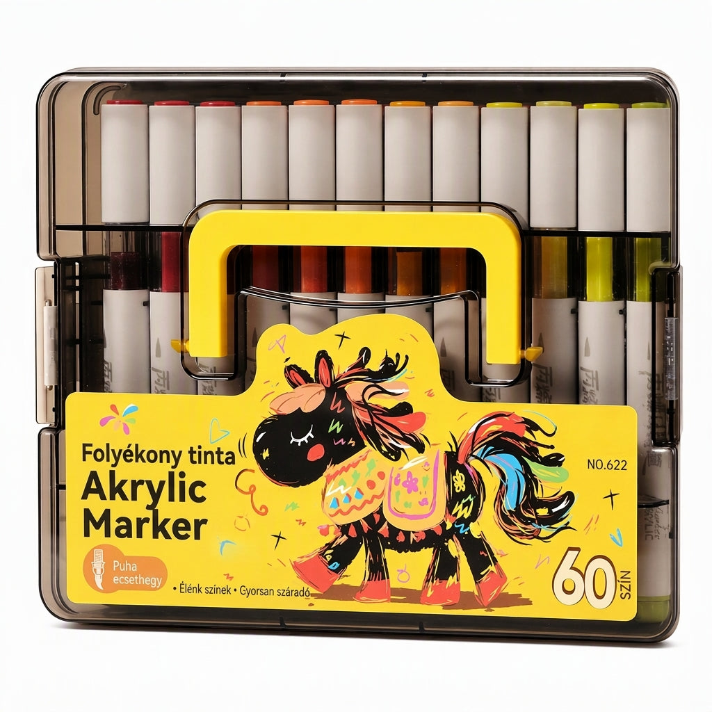 💦 Mosható folyékony akril marker puha ecsetvéggel – Színes alkotás könnyedén, egyszerű tisztítással✨